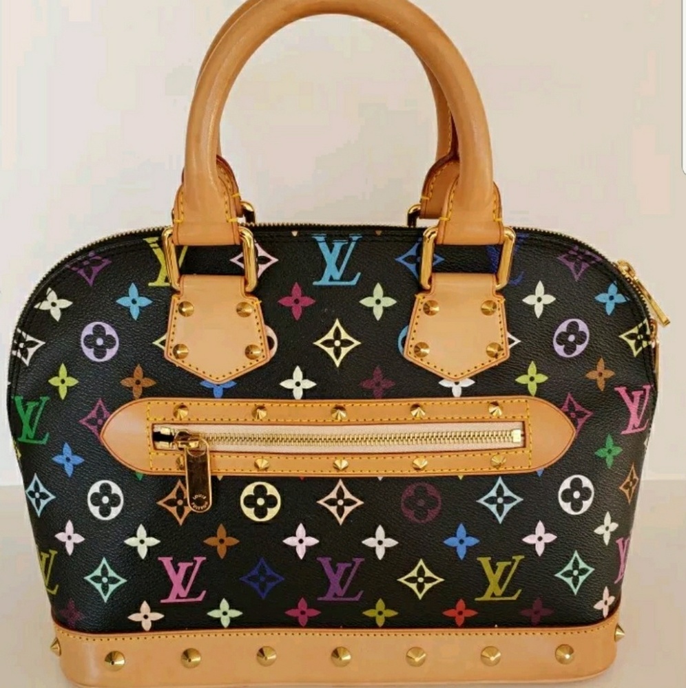Auth LOUIS VUITTON Monogram Multicolor Alma Hand B